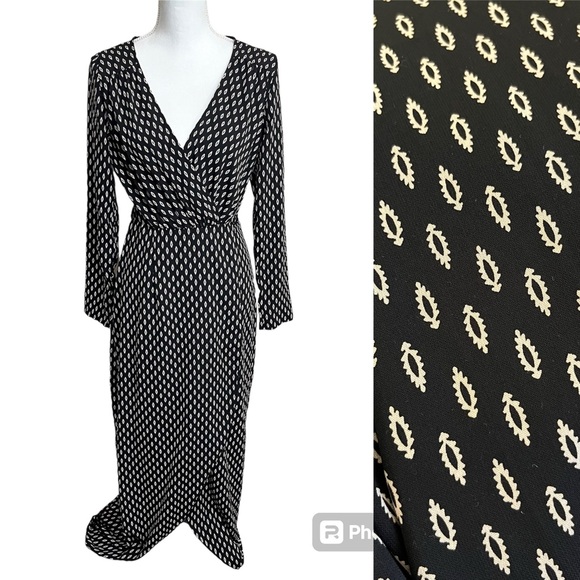 Lulu’s Exclusive Fluent in Stroll Black Wrap Maxi Dress - Picture 2 of 15